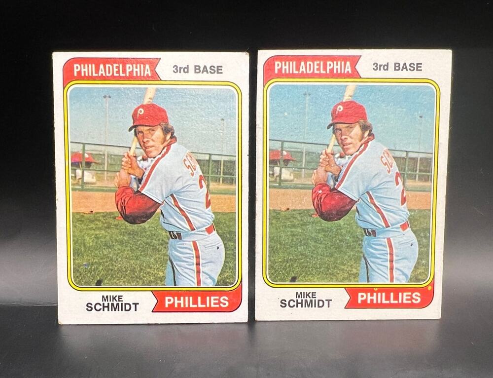 2 - 1974 Topps Mike Schmidt Baseball Cards Philadelphia Phillies HOF, MLB
